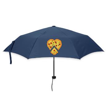 Pizza in Herzform - Regenschirm (klein) - Navy - Vorne