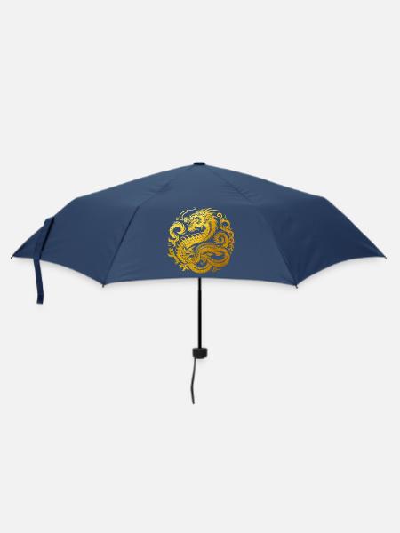 Chinesisches Drachen-Tattoo - Regenschirm (klein) - Navy