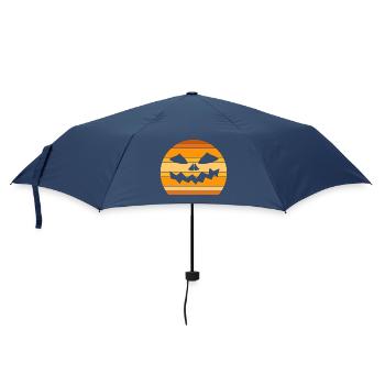 Citrouille d’Halloween avec décoration faciale - Parapluie standard - marine - Devant