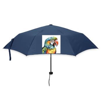 Aquarell-Ara - Regenschirm (klein) - Navy - Vorne