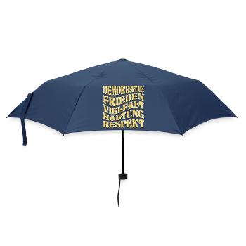 DEMOKRATIE UNTERSTÜTZEN - VIELFALT WÄHLEN - Regenschirm (klein) - Navy - Vorne