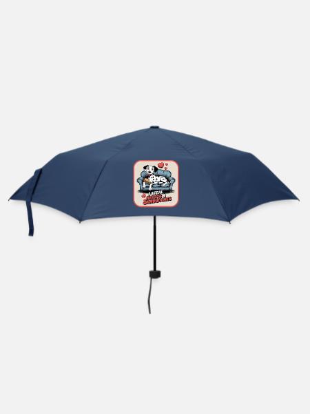 Dalmatians i Seatl Hearts Sandwiches Dog Motif - Umbrella (small) - navy