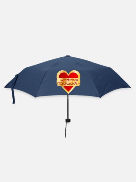 HERZ HERZLICHEN GLÜCKWUNSCH - Regenschirm (klein) - Navy