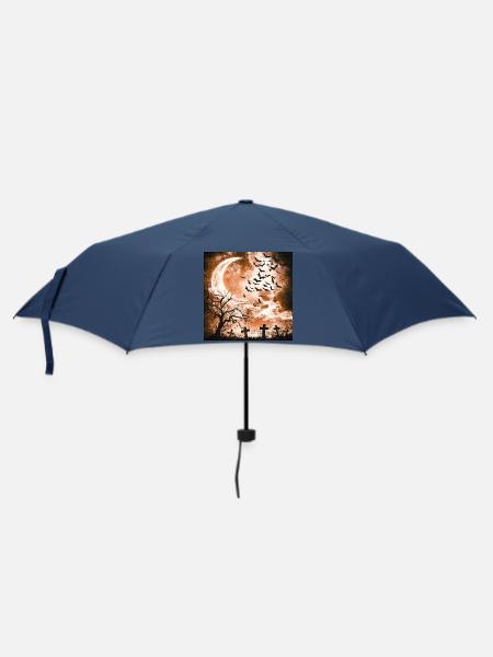 Mondnacht mit Fledermäusen und Gräbern - Regenschirm (klein) - Navy