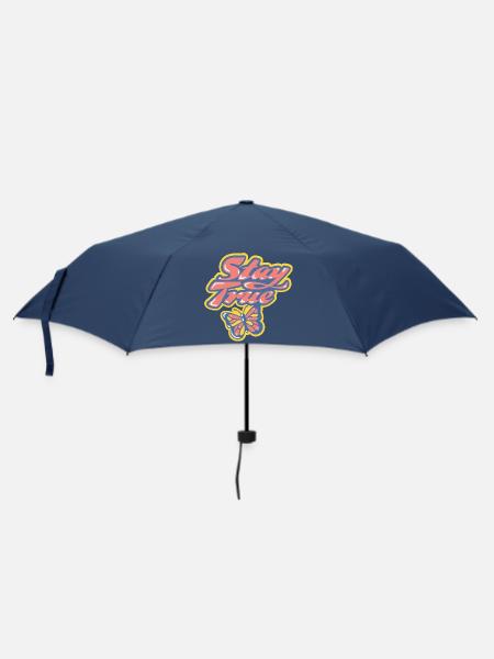 Stay True - Design rétro coloré - Parapluie standard - marine