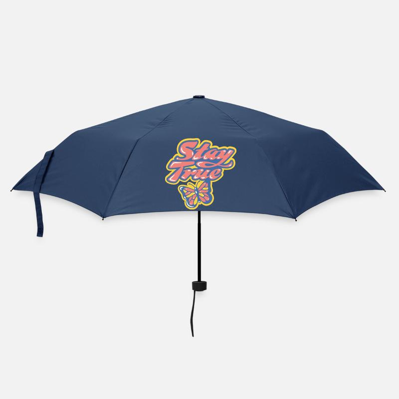 Stay True - Design rétro coloré - Parapluie standard - marine