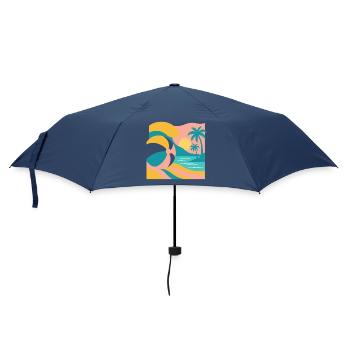 Beachball Bliss - Regenschirm (klein) - Navy - Vorne