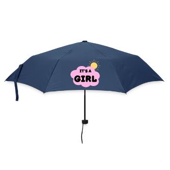 It S A Girl, Baby Pregnancy Revelation Pink Cloud - Umbrella (small) - navy - Front
