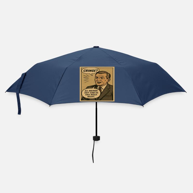 Retro Pop‑Comic Kringel Humor - Regenschirm (klein) - Navy