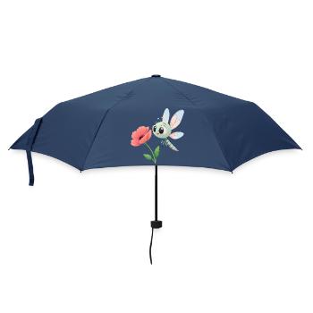 Baby Bunte Libelle in der Nähe einer Blume (v02) - Regenschirm (klein) - Navy - Vorne