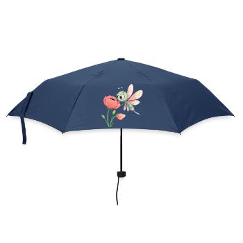Baby Bunte Libelle In Der Nähe Einer Blume (V03) - Regenschirm (klein) - Navy - Vorne