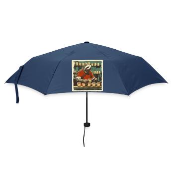 Sloth Barista – Coffee Is My Pace - Umbrella (small) - navy - Front
