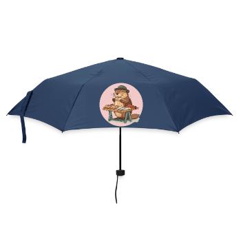Beavers at the fish stand - Fresh catch from the professionals - Umbrella (small) - navy - Front