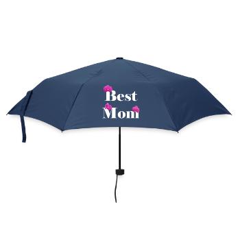 Best Mom, blanc avec orchidées fuchsia - Parapluie standard - marine - Devant