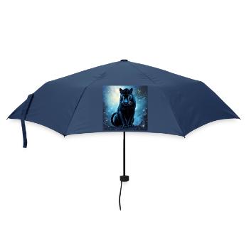 Krafttier Dunkler Panther - Regenschirm (klein) - Navy - Vorne