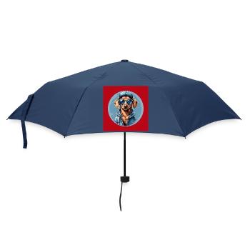 Dachshund Dachshund with Sunglasses and Hoodie - Umbrella (small) - navy - Front