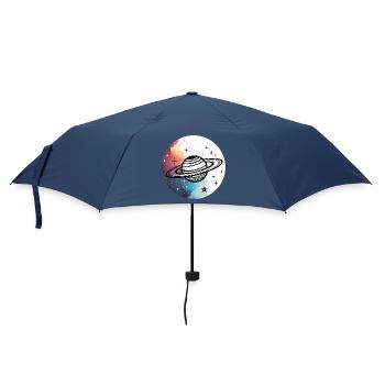 Minimalist Planet – Simple Space Design - Umbrella (small) - navy - Front