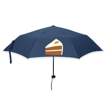 Minimalist Carrot Cake Illustration - Umbrella (small) - navy - Front