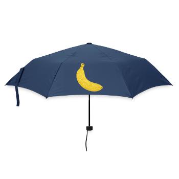 Glitzernde Bananen-Illustration - Regenschirm (klein) - Navy - Vorne