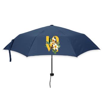Tropical Floral Frangipani Love Design - Umbrella (small) - navy - Front
