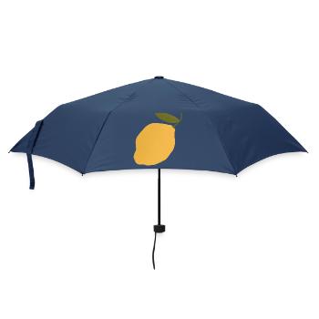 Lemon Botanical Illustration T-Shirt - Umbrella (small) - navy - Front