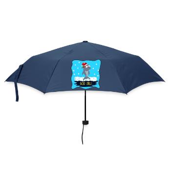 Frohe Weihnachten Lustiger Hai - Regenschirm (klein) - Navy - Vorne