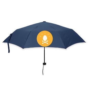 Œuf de Pâques de pirate dans le style Krim jaune Grunge - Parapluie standard - marine - Devant