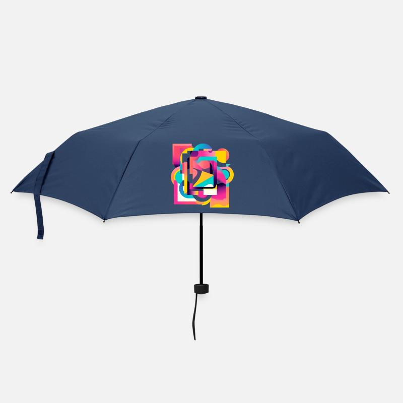 Kaleidoskopische Farbgeometrie Abstrakt - Regenschirm (klein) - Navy