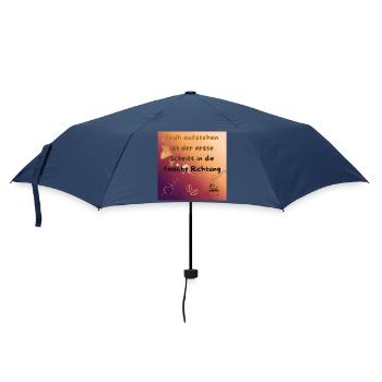 Früh aufstehen ist der falsche Schritt - Regenschirm (klein) - Navy - Vorne
