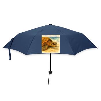 Tortue aquarelle près de la plage - Parapluie standard - marine - Devant