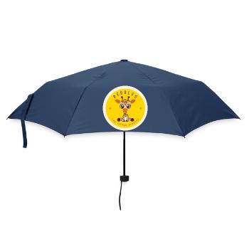 Cute Giraffe in Stamp Motif, Zoo Animal Safari Animal - Umbrella (small) - navy - Front
