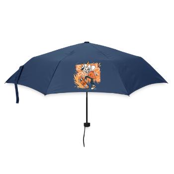 Skater Imp on Orange Graffiti - Umbrella (small) - navy - Front