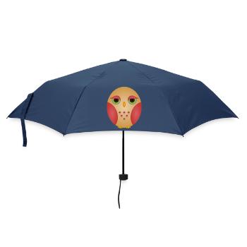 Eulengesicht mit Farbverlauf in gemütlichen Tönen - Regenschirm (klein) - Navy - Vorne
