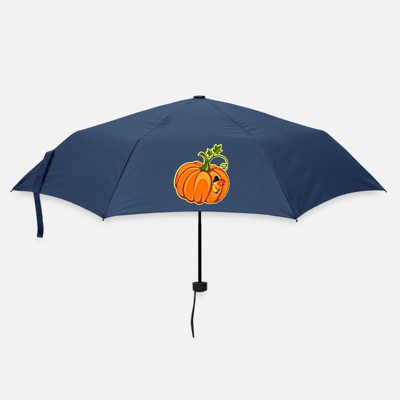 Pumpkin Parrot Whimsy - Umbrella (small) - navy