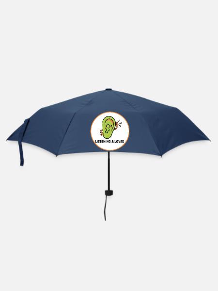 Hören und geliebt - Regenschirm (klein) - Navy