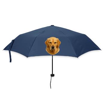 Golden Retriever Kopfporträt - Regenschirm (klein) - Navy - Vorne
