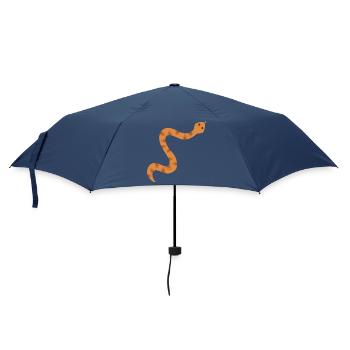 Orange Zigzag Snake Illustration - Umbrella (small) - navy - Front