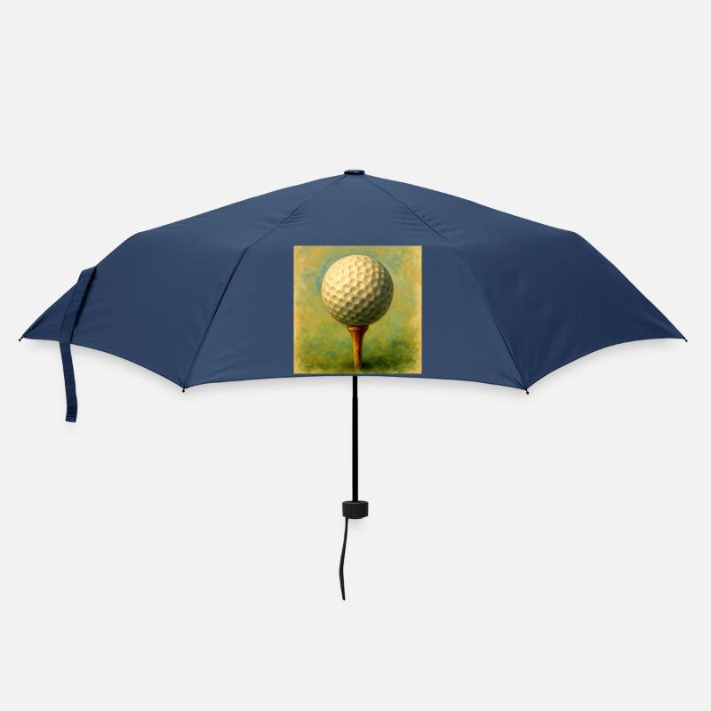 Golf ball in artistic board on tee - Umbrella (small) - navy