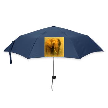 Golden Elephant in Painted Style - Umbrella (small) - navy - Front