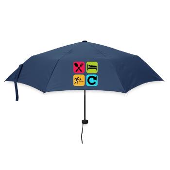 Mange, dors, Ping Pong, Répétez, Tennis de table drôle, - Parapluie standard - marine - Devant