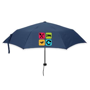Eat Sleep Read Repeat Funny Quote Book - Umbrella (small) - navy - Front
