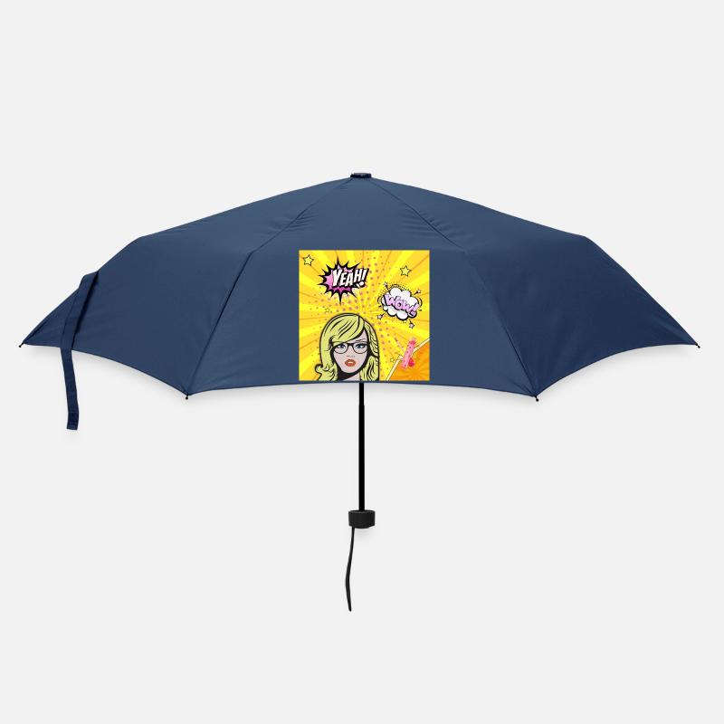 Pop-Art-Wow - Regenschirm (klein) - Navy