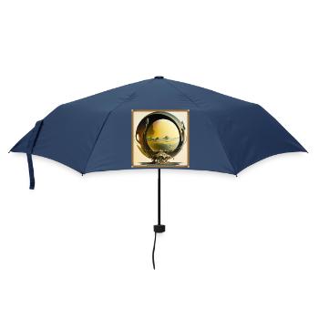 Sphärenring surreale Mondwelt - Regenschirm (klein) - Navy - Vorne