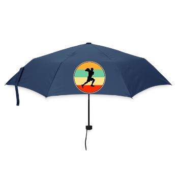 Joueur de Coucher de Soleil Vintage Silhouette de Basket Rétro - Parapluie standard - marine - Devant
