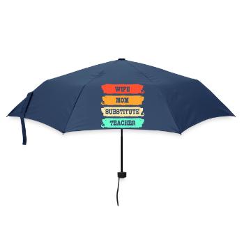 Vertretungslehrer Aushilfslehrer Ersatzlehrerin - Regenschirm (klein) - Navy - Vorne