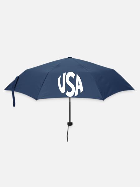 USA Großbuchstaben-Logo - Regenschirm (klein) - Navy