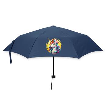 Rainbow Unicorn in Sonnencircle - Umbrella (small) - navy - Front