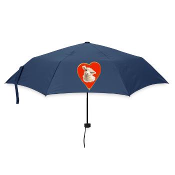Lamb in heart motif - Umbrella (small) - navy - Front