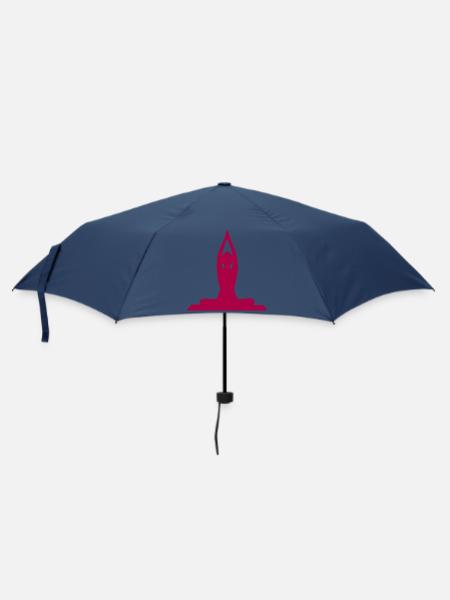 Yoga Formen Silhouetten Meditation - Regenschirm (klein) - Navy