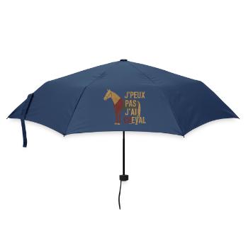 Ich kann nicht, ich habe ein Pferd - Regenschirm (klein) - Navy - Vorne